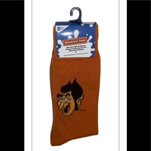 Count Chocula Crew Socks 2 Pair Men 6-12 Orange Brown w Monster Cereal Breakfast